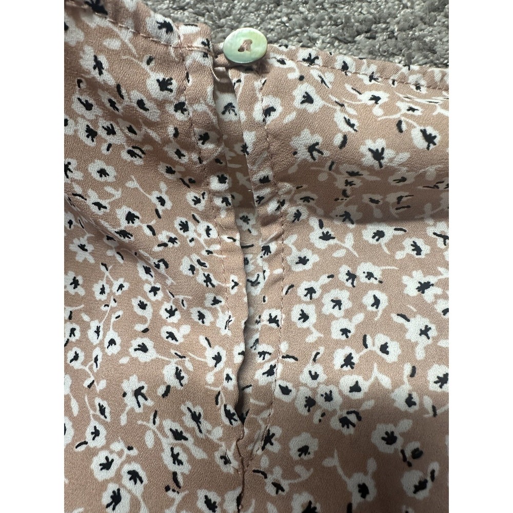 Copper Key Women Top Size XL Floral Spring Short Sleeve Cottage Blouse Ruffle - Picture 6 of 7